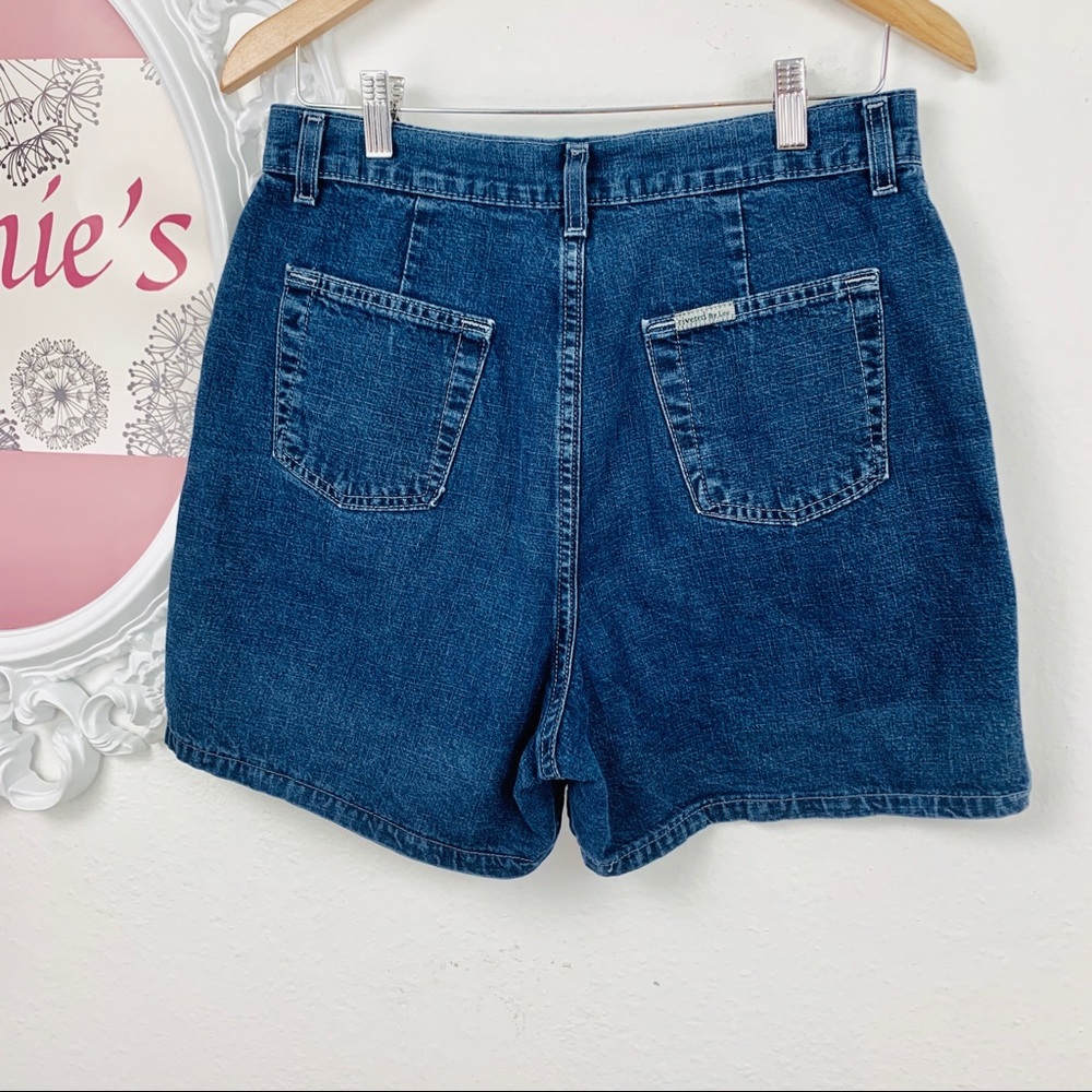 Vintage Riveted By Lee / High Waist Jean Shorts - Picture 4 of 8